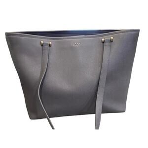 DKNY Gray Taupe Faux Leather Satchel New